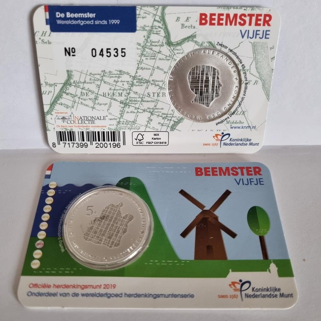 Coincard 2019 - Beemster Vijfje BU, Ophalen of Verzenden, Koningin Beatrix, Euro's