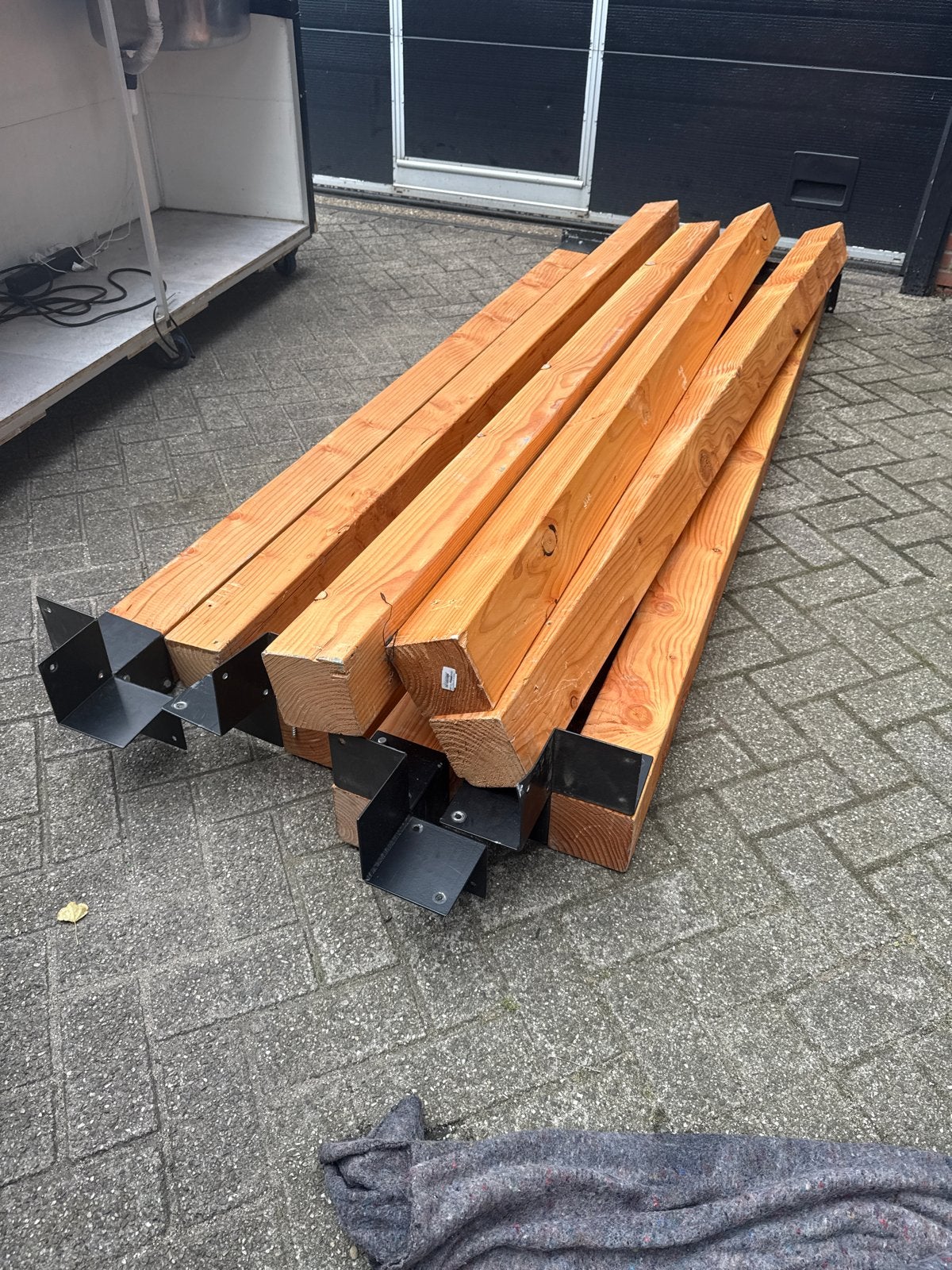 20 Douglas palen 12x12 220cm, Gebruikt, Ophalen of Verzenden, Balk, Overige houtsoorten