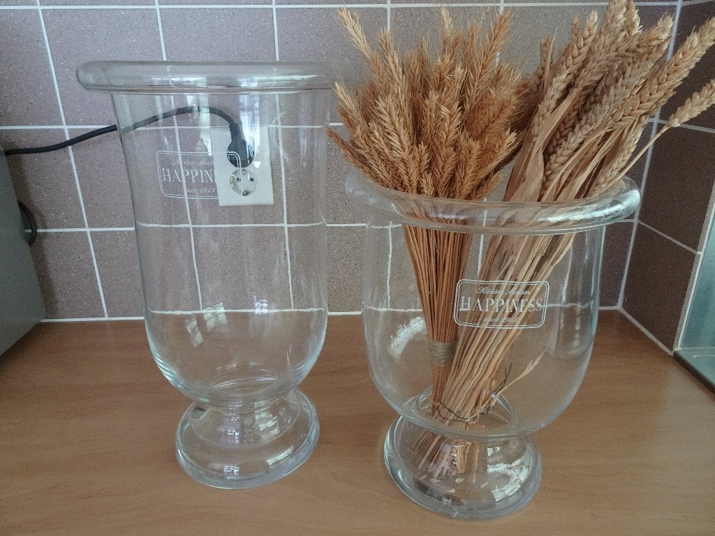Riviera maison vaas stolp Happiness nieuw, Ophalen of Verzenden, Nieuw, Glas