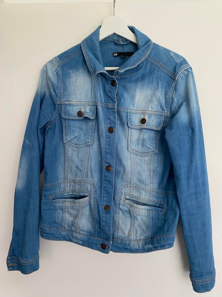 Spijkerjasje dames - WE - maat L, Ophalen of Verzenden, Zo goed als nieuw, Maat 38/40 (M), Blauw
