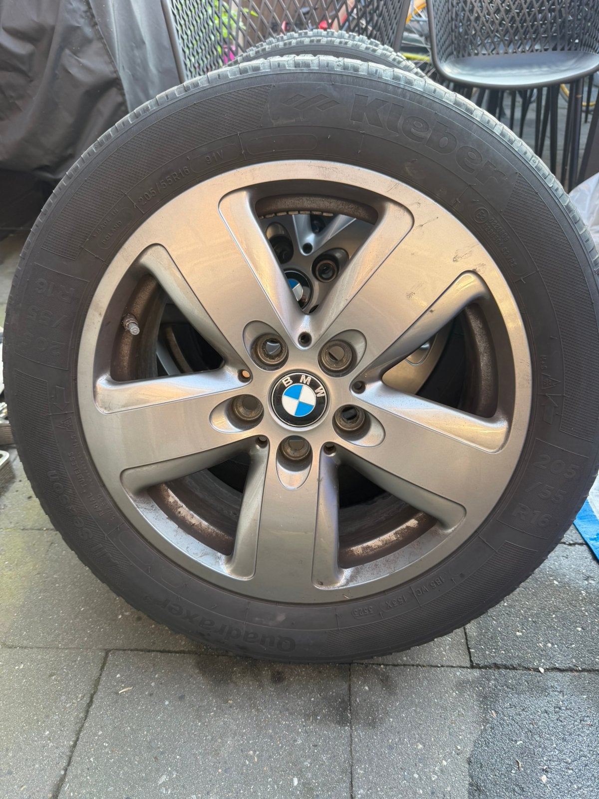 Velgen met banden originele bmw velgen, Ophalen, Gebruikt, 16 inch, Banden en Velgen