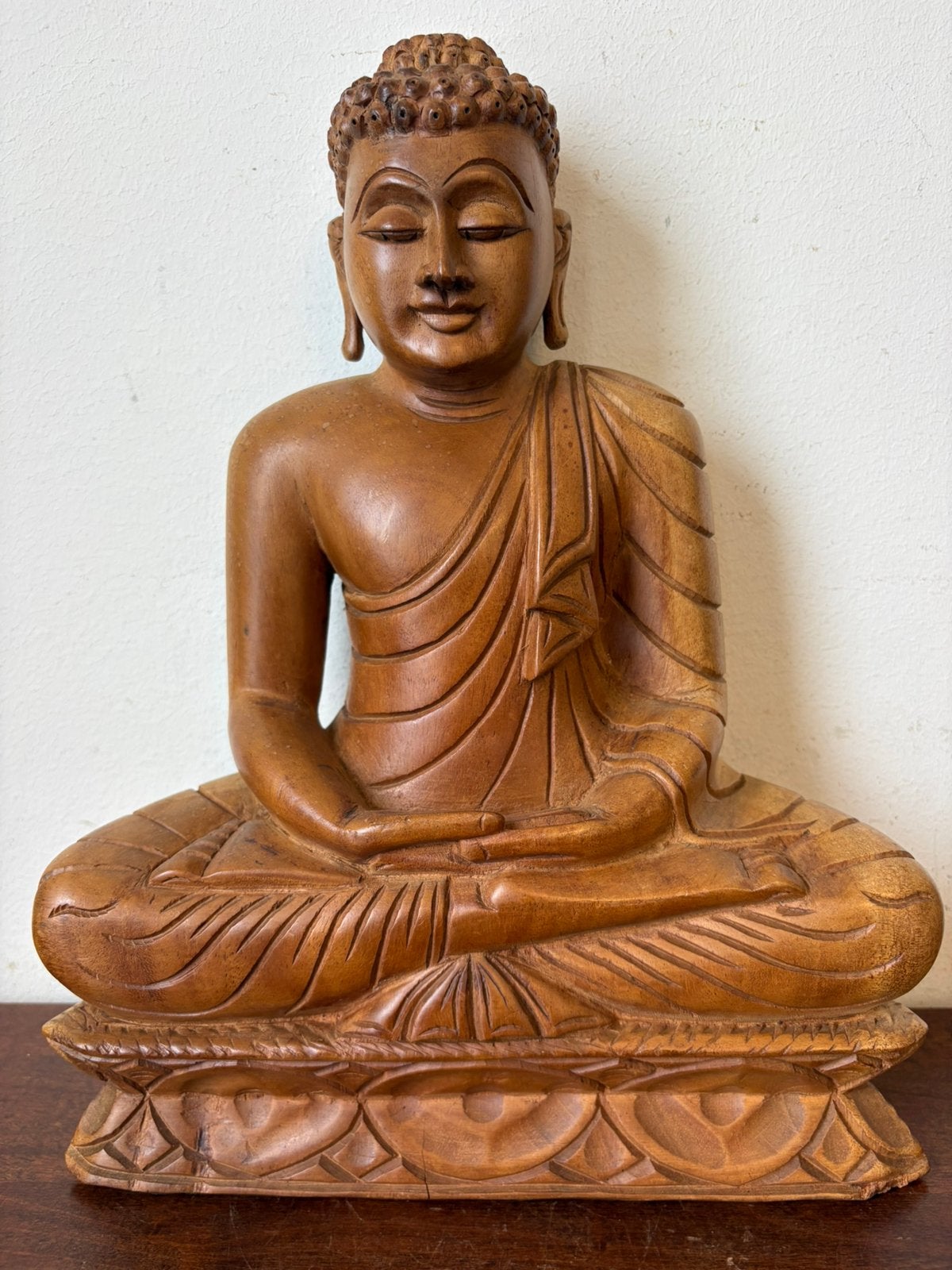 Houten Buddha Boeddha Bali Indonesië, Gebruikt, 31 cm, Ophalen of Verzenden, Hout