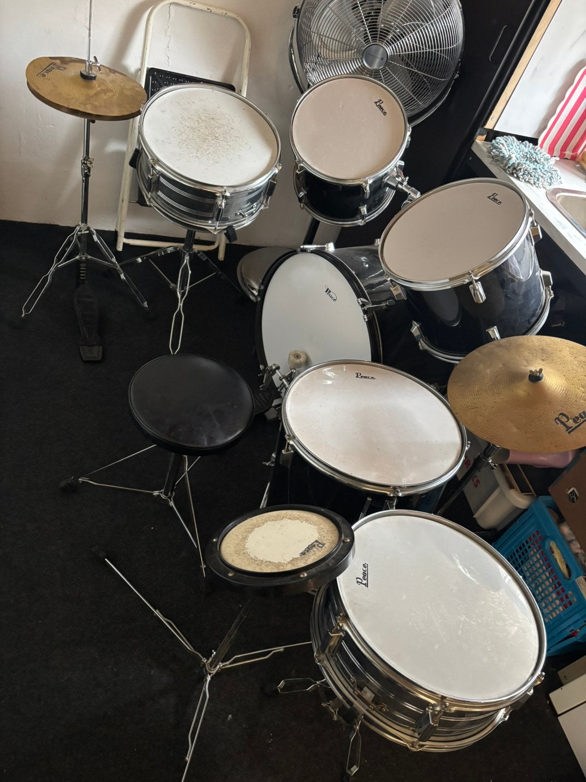 Drumstel met toebehoren, Muziek en Instrumenten, Ophalen, Zo goed als nieuw, Overige merken
