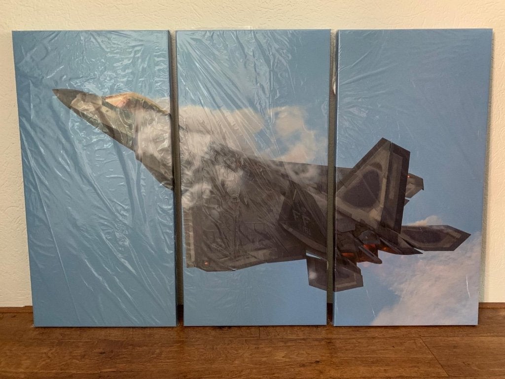 3 luik canvas F22 Raptor, Ophalen of Verzenden, Nieuw, Ophangbaar, Wanddecoratie