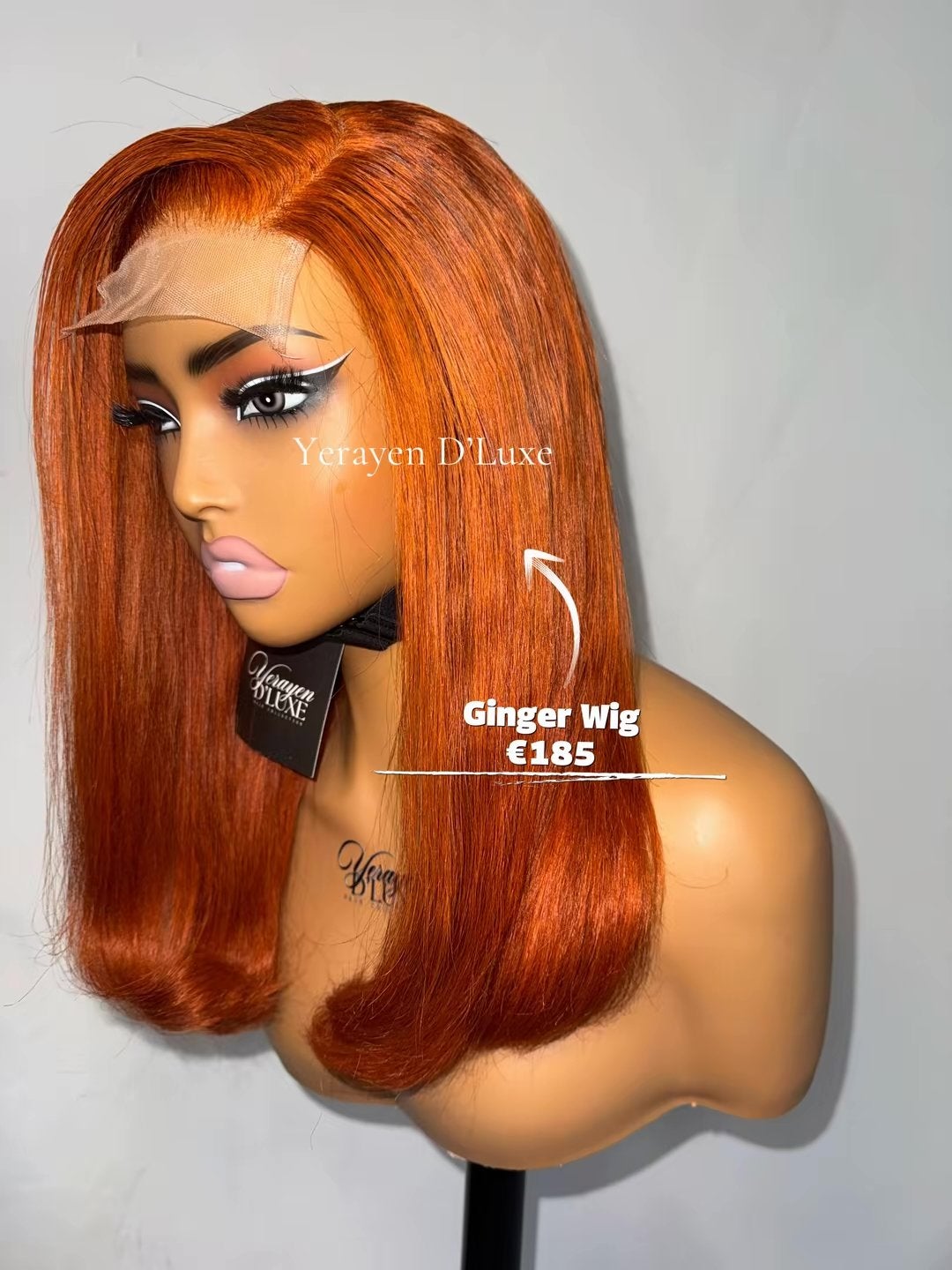 Ginger pruik - human hair wig, Ophalen of Verzenden, Nieuw, Pruik of Haarverlenging