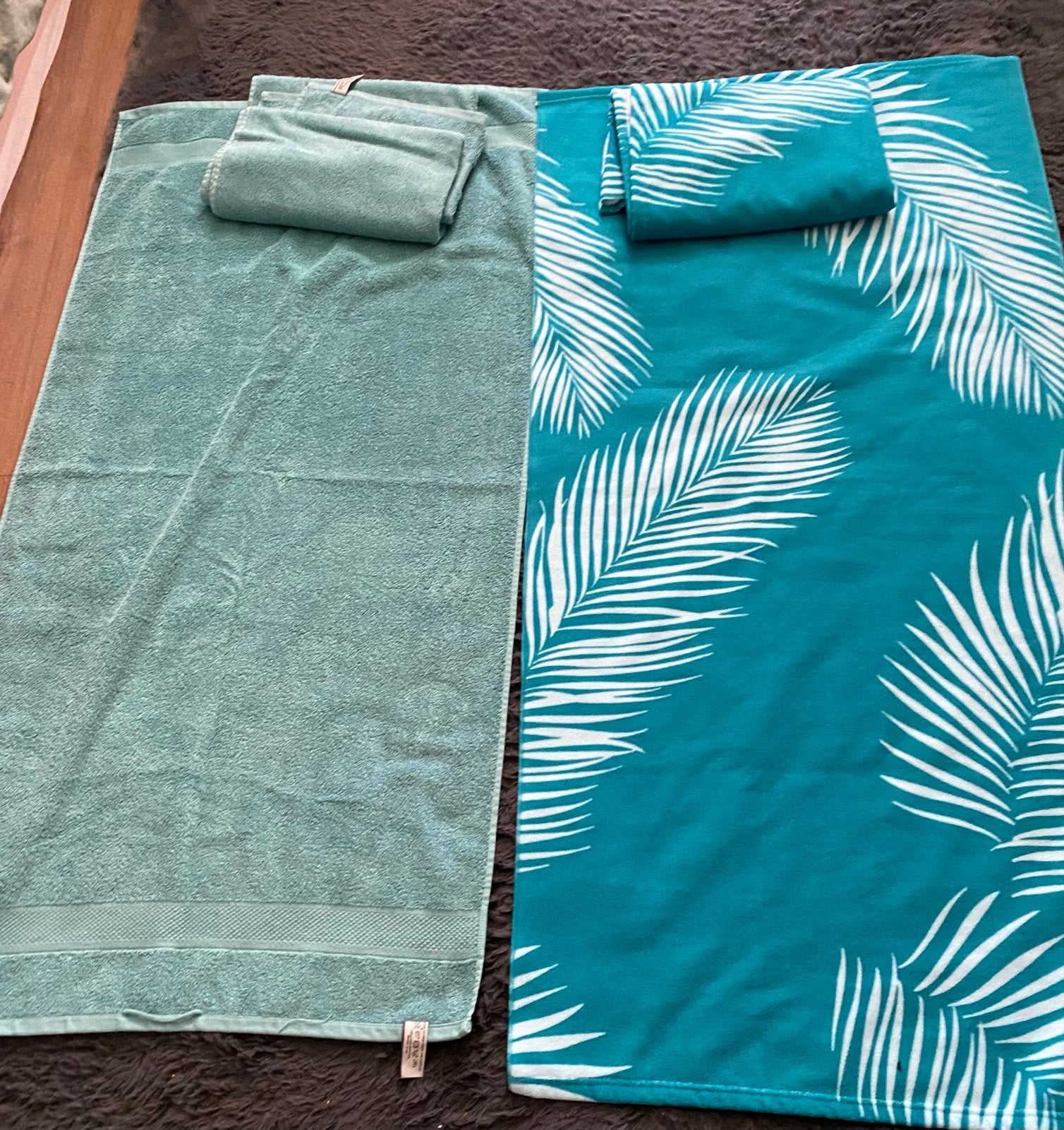 2 X 2 Nieuwe Grote Strandhanddoeken: Katoen & Microvezel, Ophalen of Verzenden, Nieuw, Blauw, Badlaken