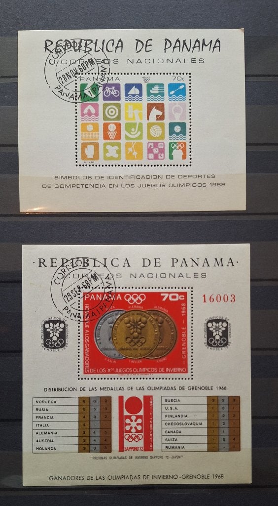 Panama Olympische Spelen 1968 postzegels - Postzegelblok, Ophalen of Verzenden, Gestempeld, Midden-Amerika