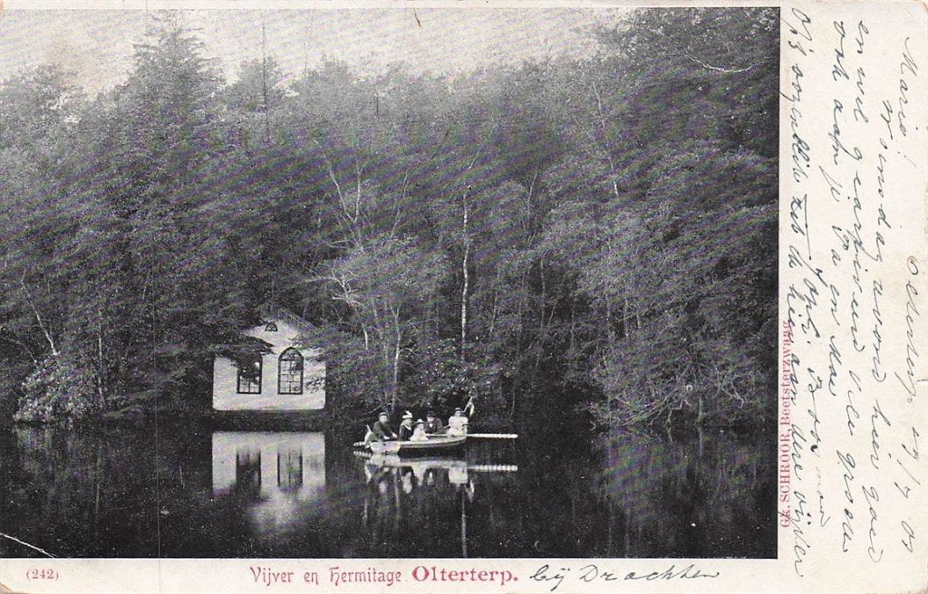 703-440-039 Vijver en Hermitage Olterterp, Verzamelen, Ophalen of Verzenden, Voor 1920, Friesland