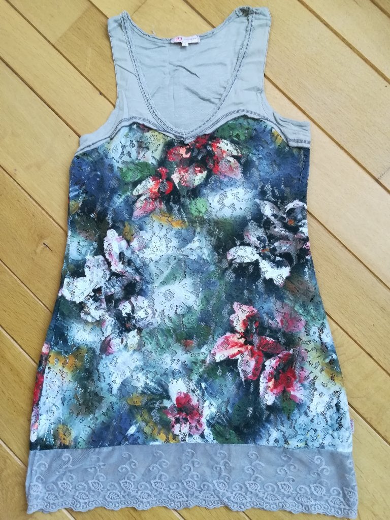 DIDI zonnejurk jurk grijs bloemen maat S - nieuw -, Maat 38/40 (M), Nieuw, Didi, Ophalen of Verzenden