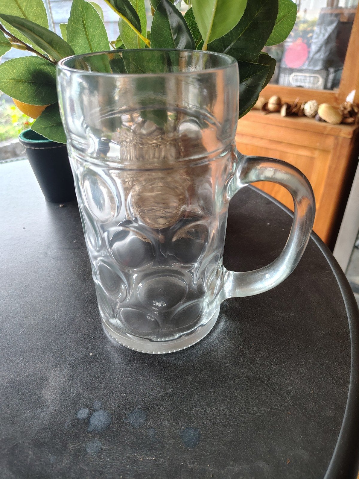 Grote glazen bierpul - Oktoberfest stijl, Verzamelen, Biermerken, Ophalen of Verzenden, Zo goed als nieuw