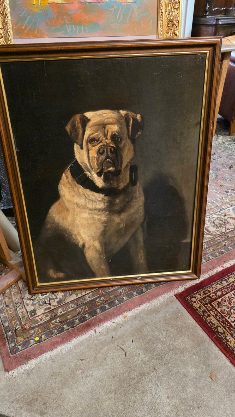 groot antiek schilderij van hond, Antiek en Kunst, Ophalen