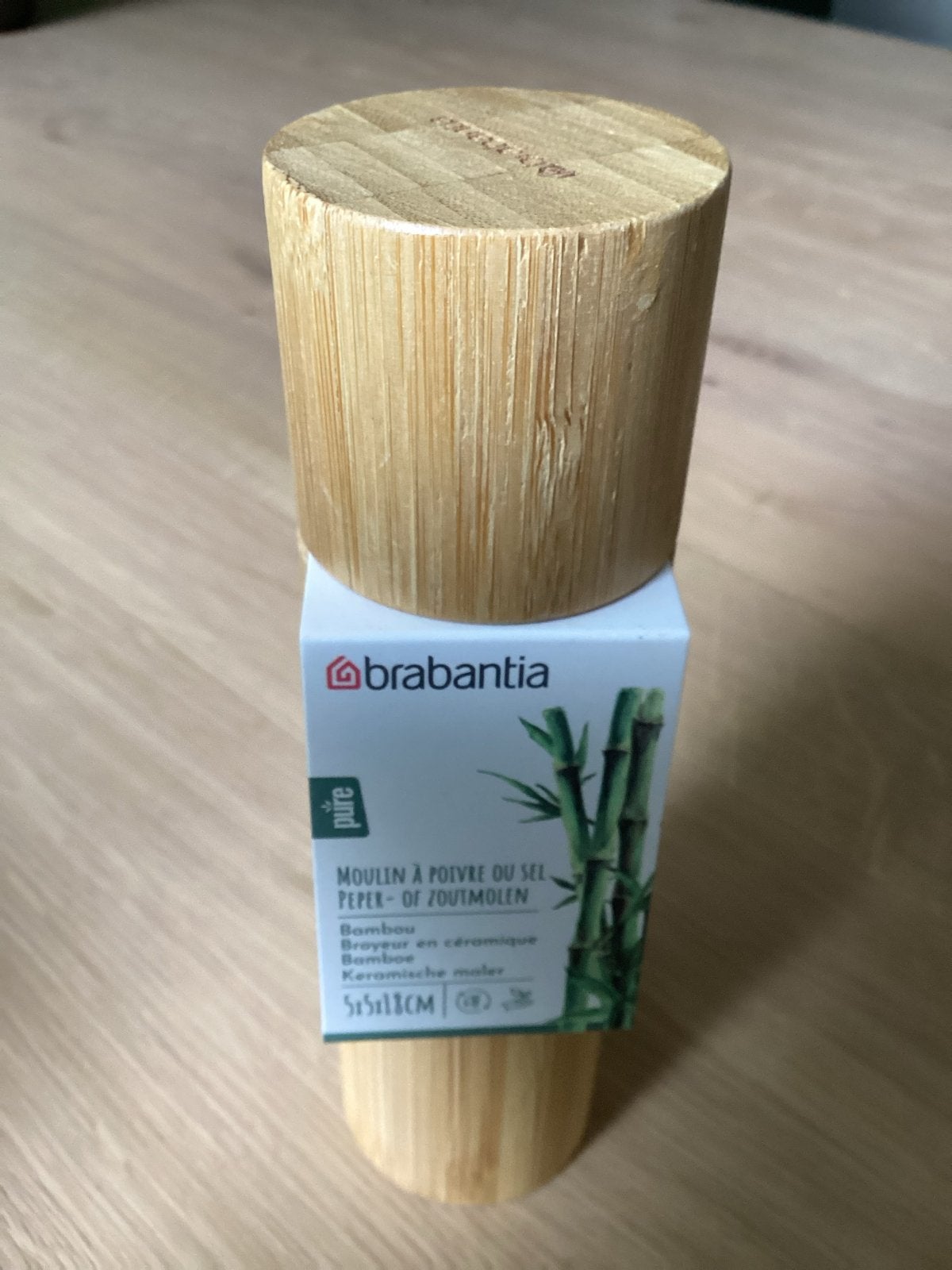 Brabantia Pure peper- of zoutmolen bamboe, Overige typen, Hout, Nieuw, Ophalen of Verzenden