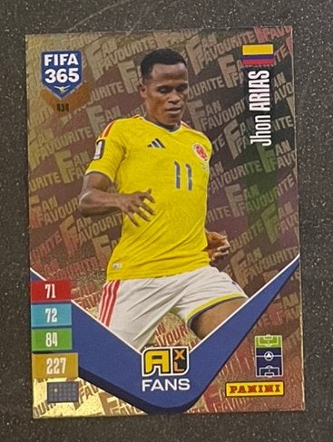Panini Fifa365 2027    FANS’ FAVOURITE    ARIAS    COLOMBIA, Verzenden, Zo goed als nieuw, Plaatje