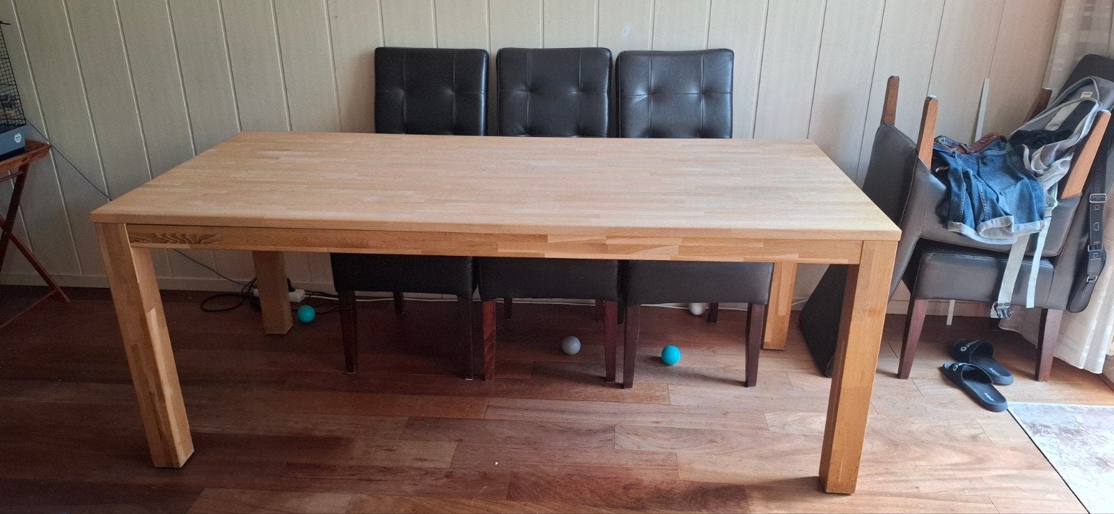 Massief eiken eettafel - Zo goed als nieuw, Huis en Inrichting, Ophalen, Modern, Scandinavisch, Eikenhout, 50 tot 100 cm