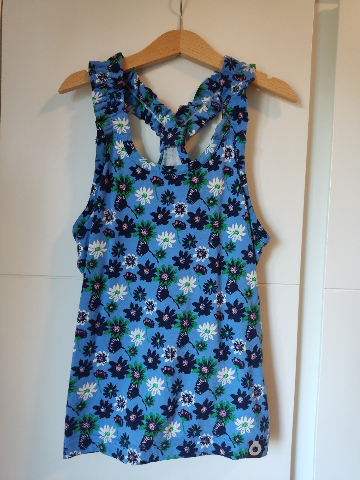 4FF Super leuke blauwe top met bloemen voor meisjes, Meisje, Ophalen of Verzenden, Zo goed als nieuw, Shirt of Longsleeve