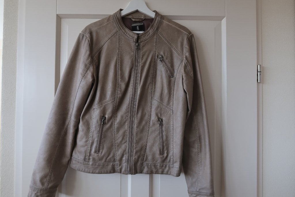 ALS NIEUW nep leren jasje merk Summum Woman maat 42 taupe, Summum Woman, Overige kleuren, Maat 42/44 (L), Ophalen of Verzenden