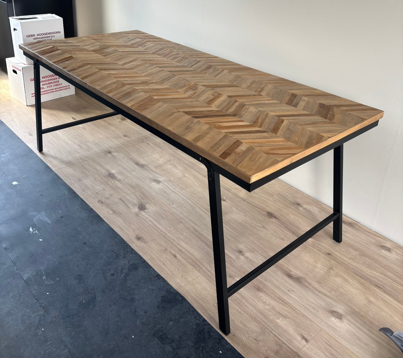 Mooie eettafel 200 x 90, Ophalen, 75 cm of meer, Teakhout, 200 cm of meer