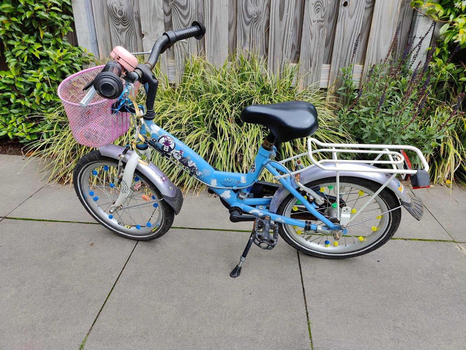 Batavus Kinderfiets 16 inch met mandje en bagagedrager, Ophalen, Gebruikt, 16 tot 20 inch