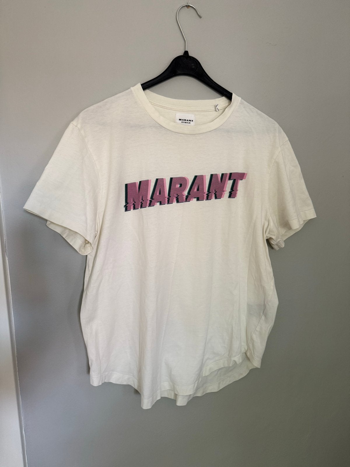 Isabel Marant Etoile T-shirt - Crème met print, Maat 38/40 (M), Wit, Ophalen of Verzenden, Zo goed als nieuw
