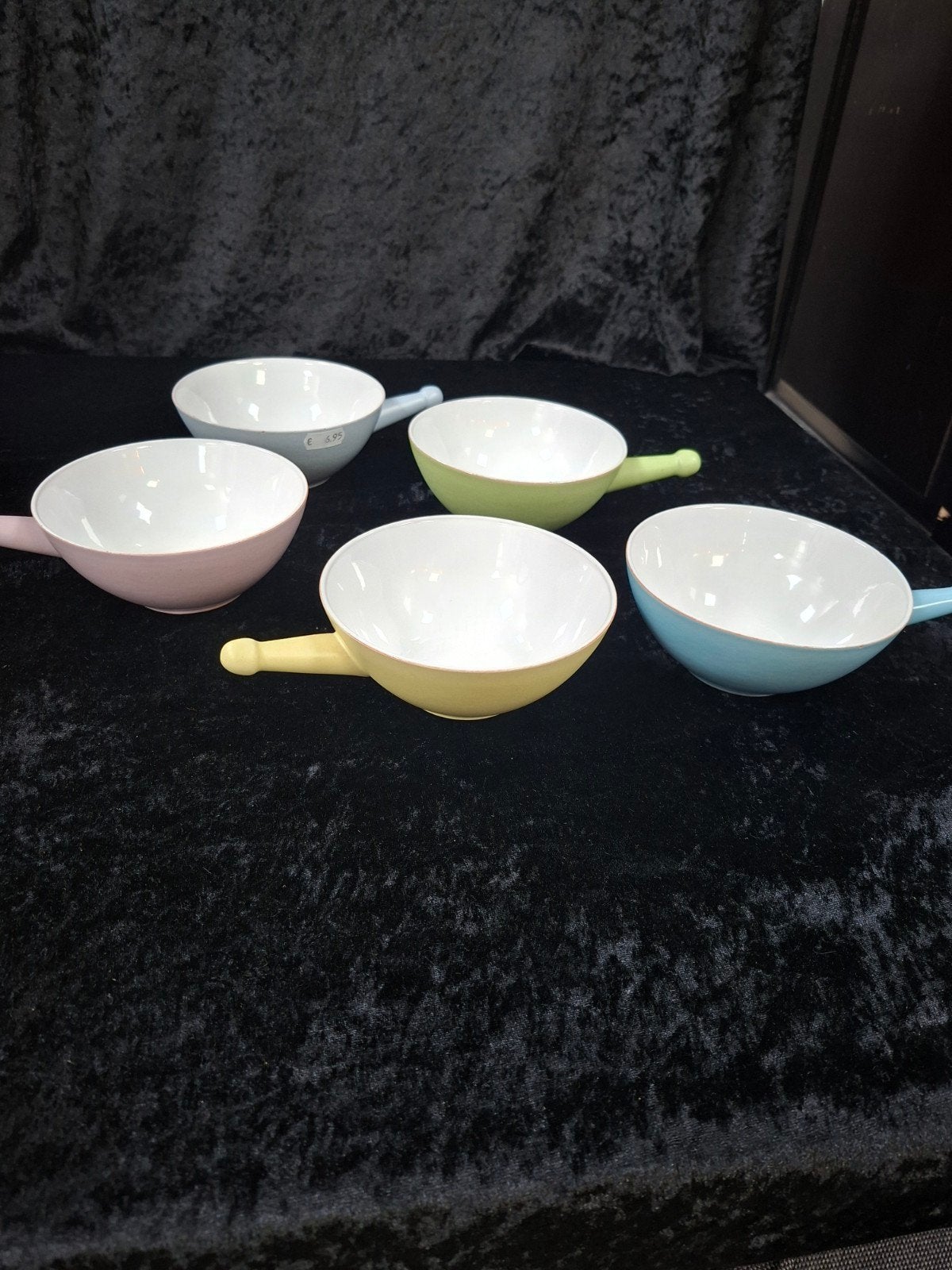 Set van 5 vintage soepkommen in pastel, Huis en Inrichting, Gebruikt, Geasluis@planet.nl, Ophalen of Verzenden, Kom(men)
