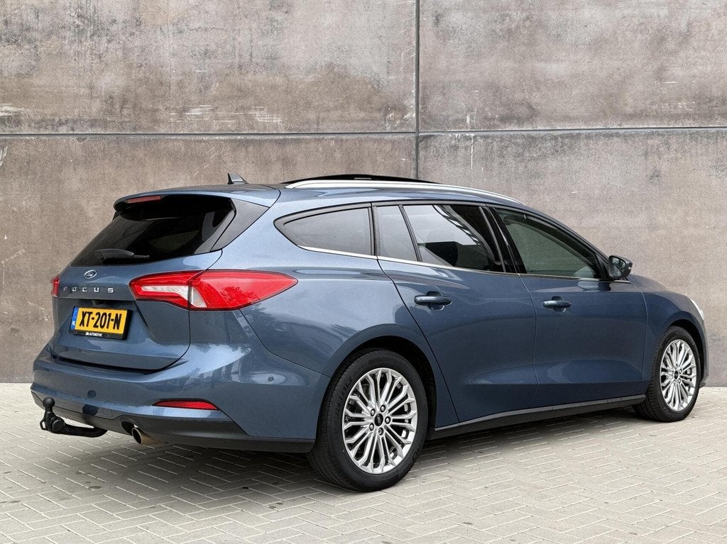 Ford Focus Wagon 1.0 EcoBoost Titanium Business | Trekhaak |, Auto's, Gebruikt, Blauw, 3 cilinders, Autotrust