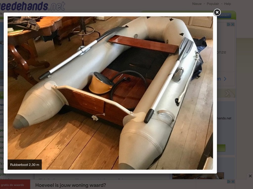 Bijbootje rubber houten vlonder 2,30 meter, Watersport en Boten, Bootonderdelen, Ophalen, Gebruikt, Overige typen, Motorboot