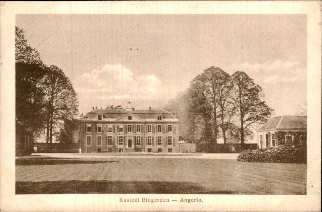 Angerlo - Kasteel Bingerden - Voorgevel, Verzamelen, Ophalen of Verzenden, 1920 tot 1940, Gelopen, Gelderland