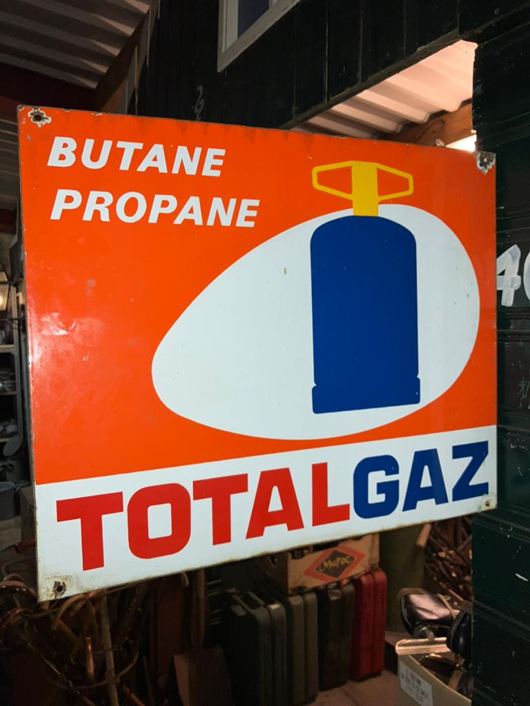 TOTALGAZ Emaille Reclamebord - Butaan Propaan Gas (60x49cm), Ophalen of Verzenden