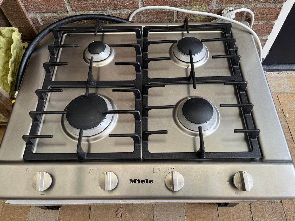 Miele inbouw gaskookplaat, Ophalen, Gebruikt, 4 kookzones, Inbouw