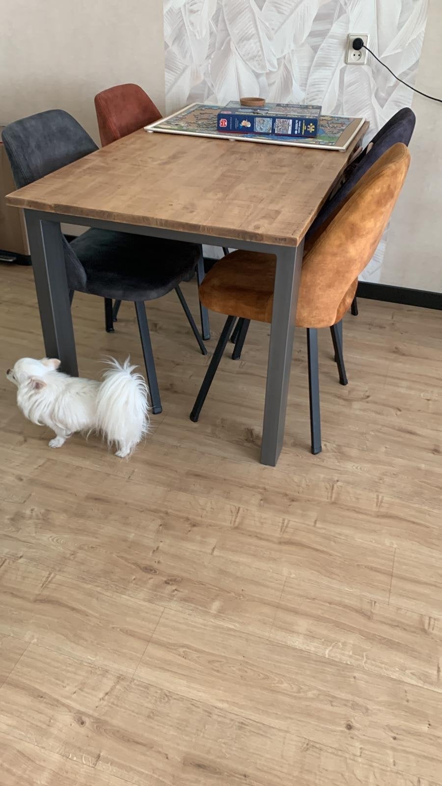 Mango houten eettafel 140cm, Ophalen, Gebruikt, 100 tot 150 cm, 50 tot 100 cm