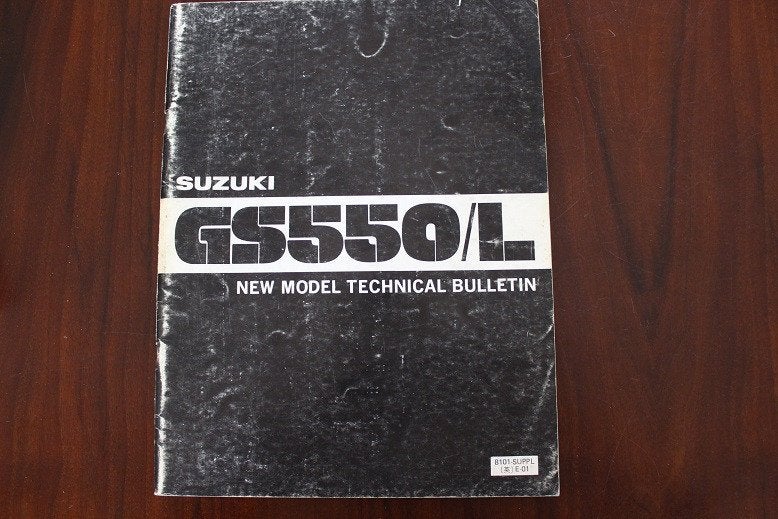Suzuki GS550L 1980 new model bulletin supplement GS550, Motoren, Handleidingen en Instructieboekjes, Ophalen of Verzenden, Suzuki