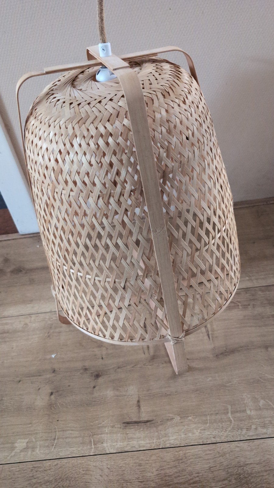 Rotan IKEA hanglamp - Diameter 40cm, Ophalen, Gebruikt, Natuurlijk materiaal