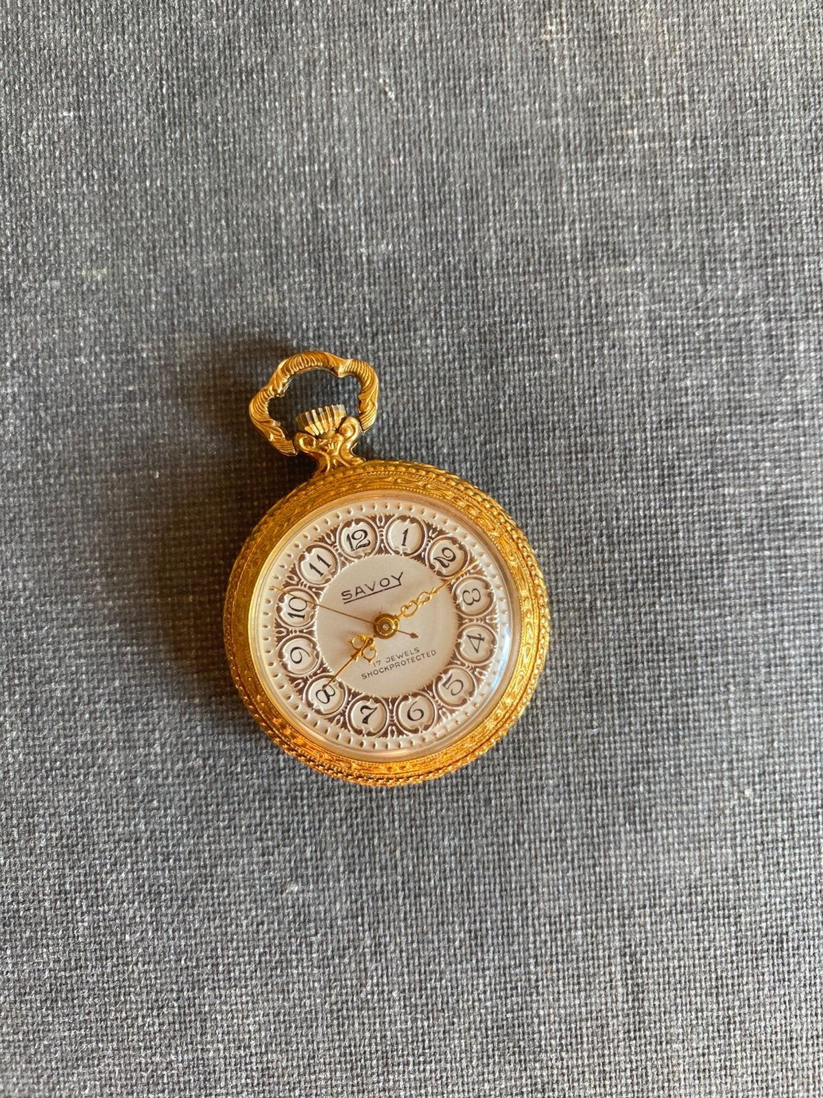 Savoy Zwitsers zakhorloge verguld in perfecte staat, Ophalen of Verzenden, Goud, Overige merken, Verguld