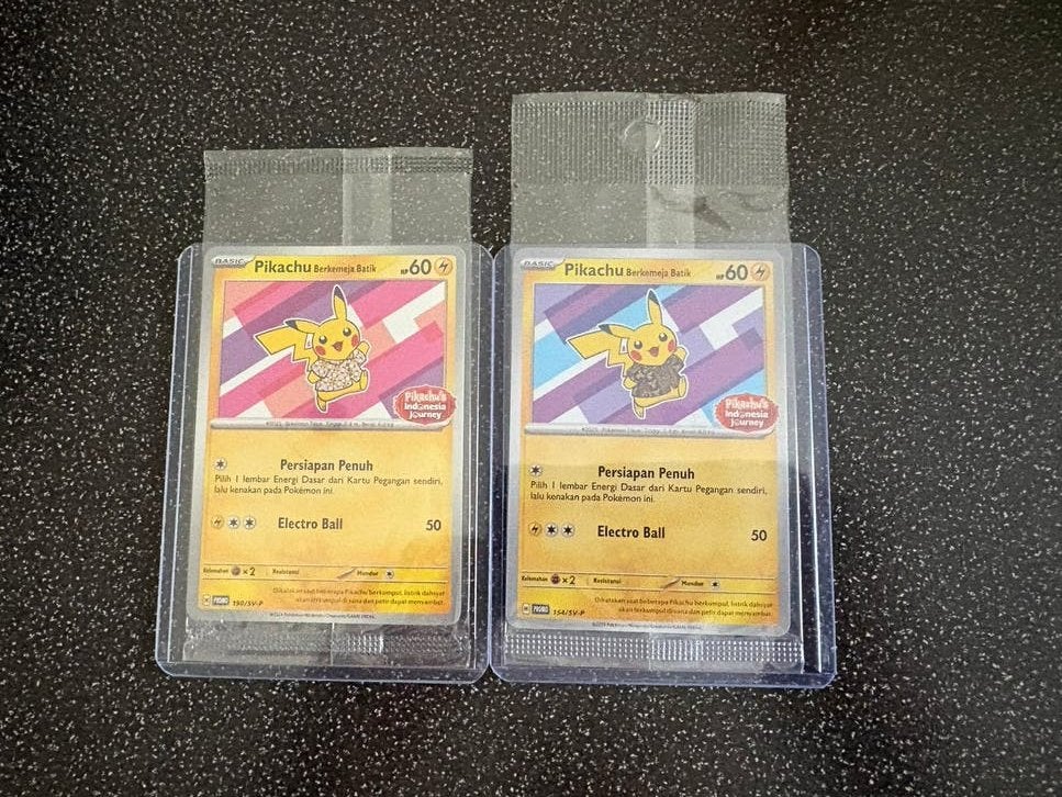 Pikachu Berkemeja Batik 154 & 190 - Sealed, Ophalen of Verzenden, Nieuw, Losse kaart