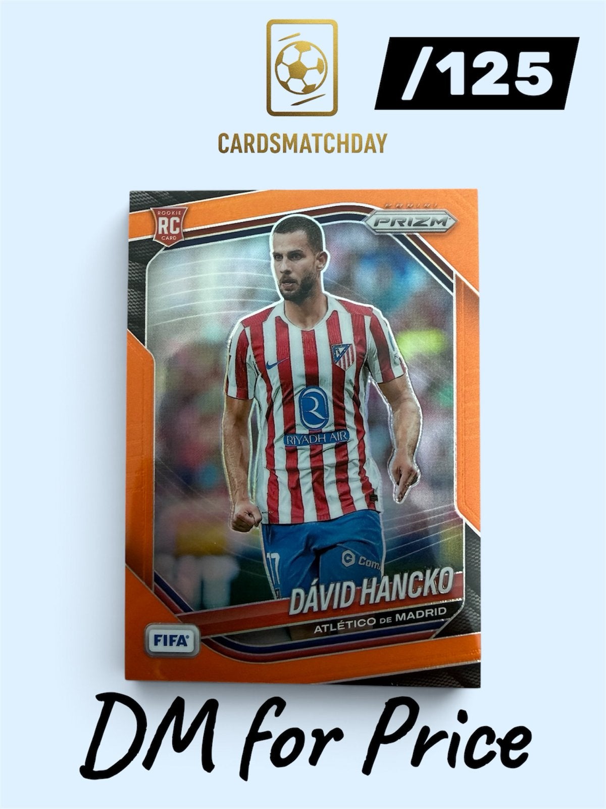 David Hancko Panini Prizm Rookie Card Atletico Madrid, Ophalen of Verzenden, Zo goed als nieuw, Buitenlandse clubs, Spelerskaart