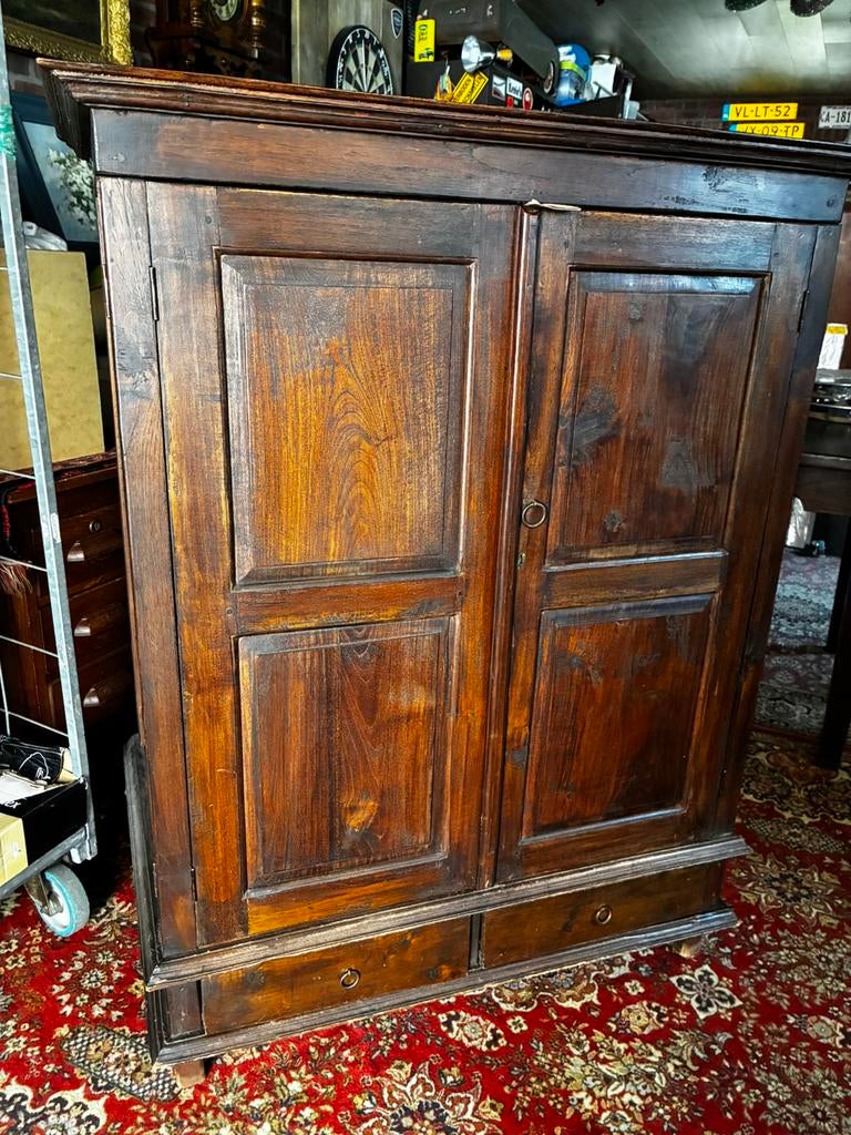 Oude teakhouten kast, Huis en Inrichting, Kasten | Computermeubels, Ophalen, 70 tot 120 cm, Zo goed als nieuw, 40 tot 80 cm