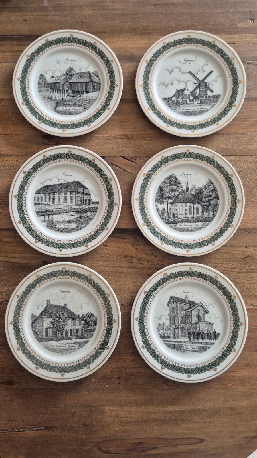 Set van 6 Nuenen sierborden - Vintage decoratie, Ophalen of Verzenden