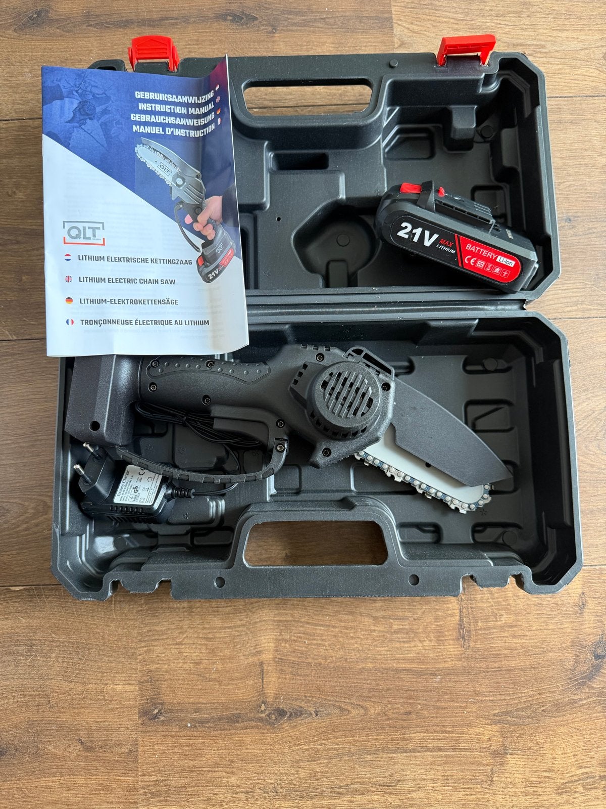 QLT Elektrische Draadloze Accu Kettingzaag 21V, Ophalen, Nieuw