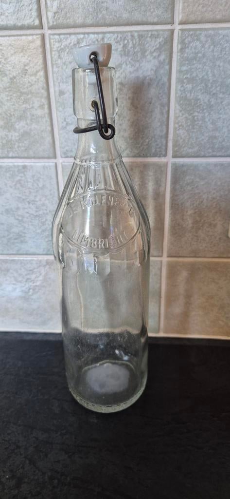 Vintage glazen limonadefles De Molenbron Limbricht, Antiek en Kunst, Antiek | Glas en Kristal, Ophalen of Verzenden