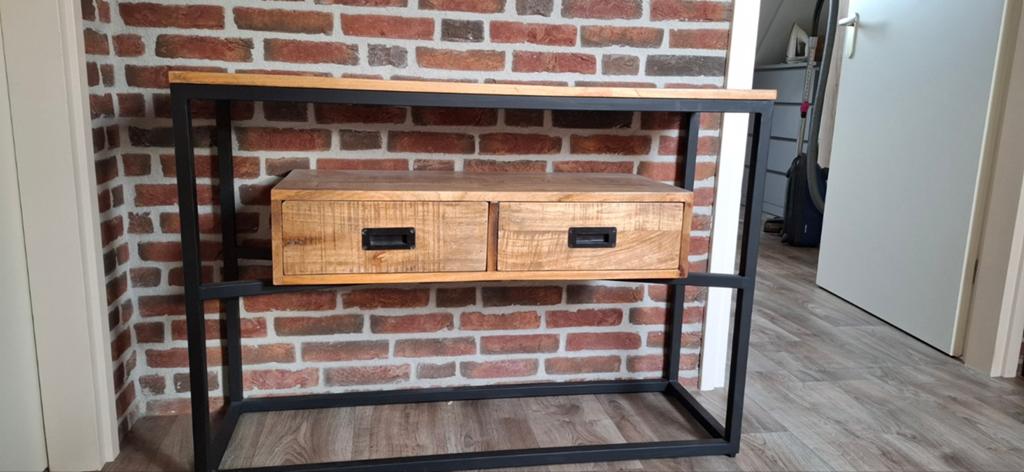 Industriële Sidetable / TV Meubel - 110x35x78 cm, Gebruikt, 100 tot 150 cm, Industrieel, Ophalen