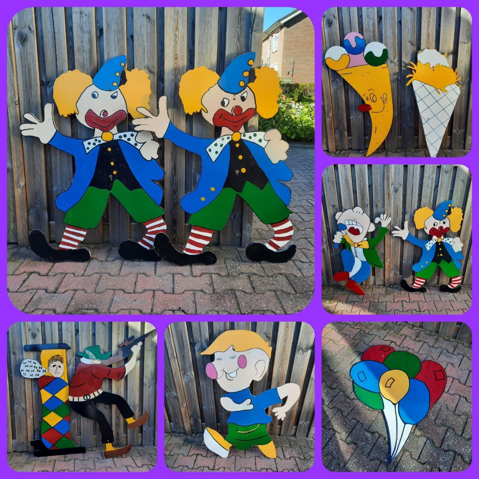Te huur vrolijke straatversiering met thema kermis, Hobby en Vrije tijd, Feestartikelen | Verhuur, Ophalen, Overige