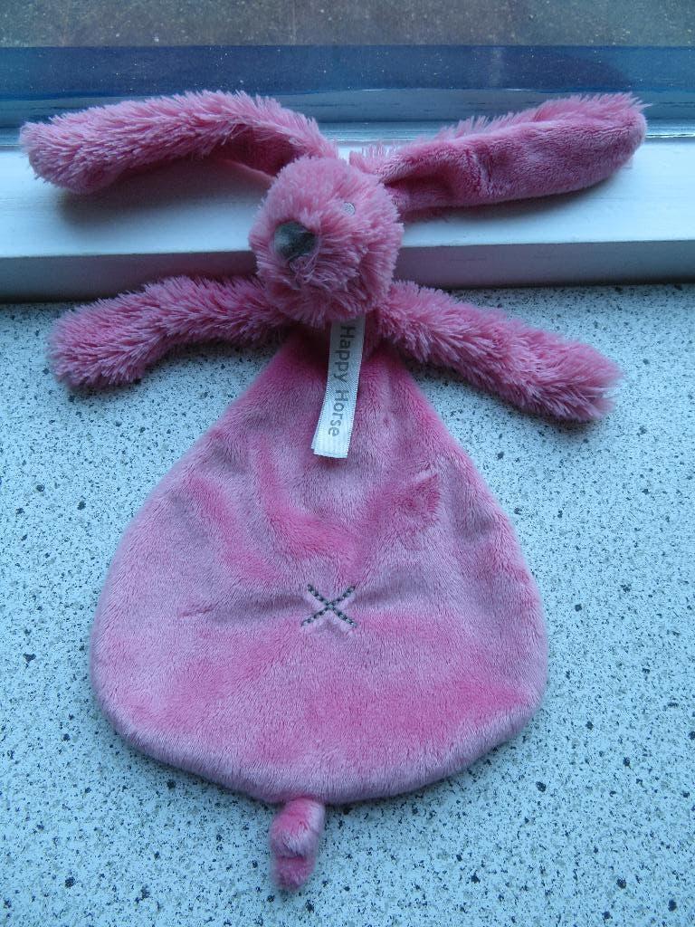 Knuffeldoek konijn Rabbit Richie roze merk Happy Horse, Happy Horse, Konijn, Ophalen of Verzenden, Zo goed als nieuw