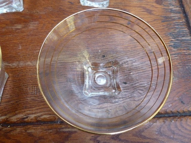9 art deco dessert coupes, France, Antiek en Kunst, Antiek | Glas en Kristal, Ophalen of Verzenden