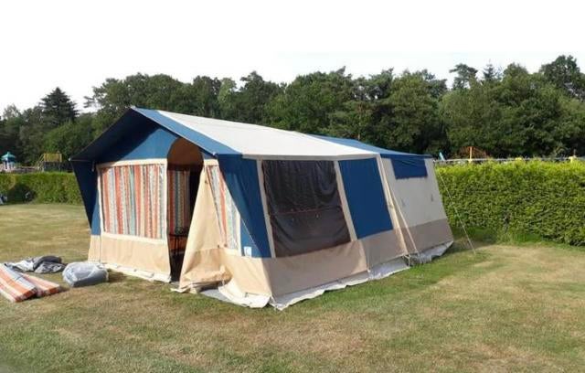 Ruime vouwwagen, geschikt voor festivals, Caravans en Kamperen, Blauw, Aanwezig, Tot en met 5, Ophalen