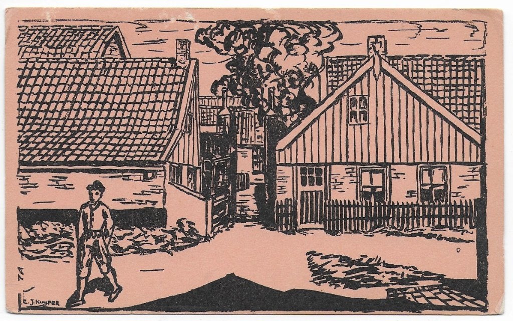 Urk Oude Ongelopen Ansichtkaart (B8074) Uitgave G Wakker Urk, Verzamelen, Ansichtkaarten | Nederland, Ophalen of Verzenden, 1940 tot 1960