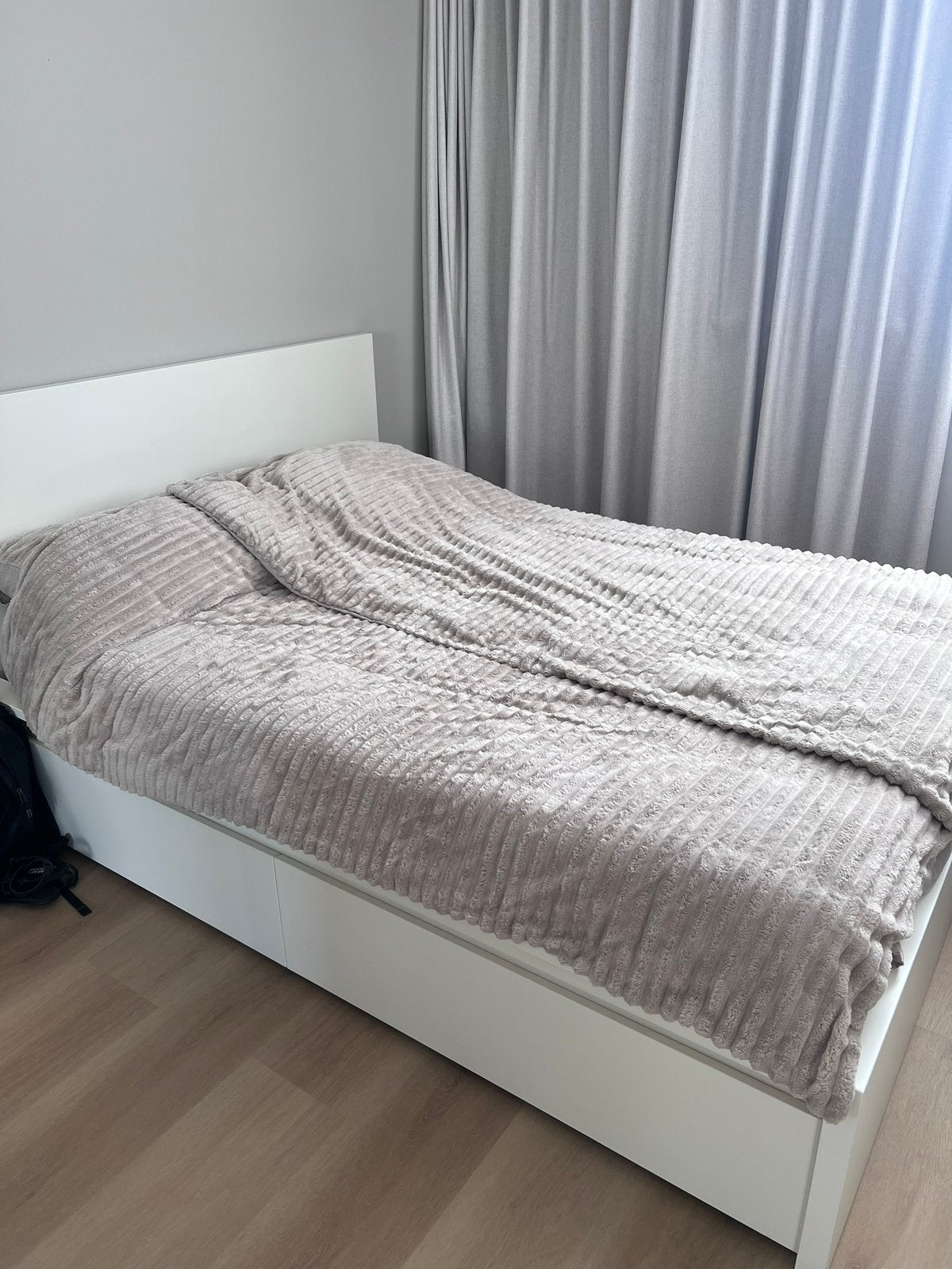 Ikea Malm bed twijfelaar 140x200 wit compleet met 4 lades, Ophalen, Gebruikt, Wit, 140 cm
