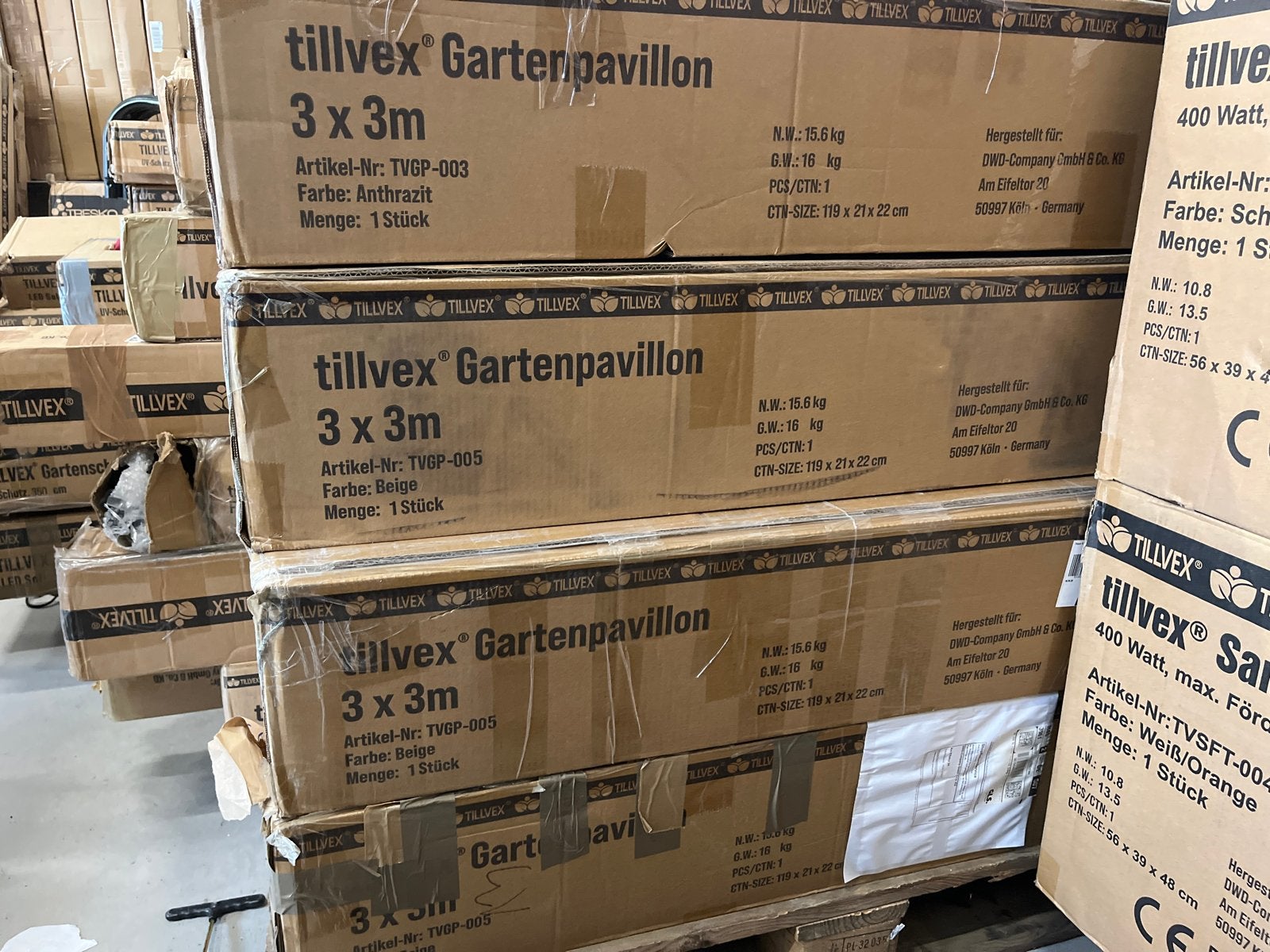 Nieuwe 3x3m Paviljoenen - Diverse Kleuren - 8 Stuks, Ophalen, Minder dan 4 meter, Nieuw, Minder dan 5 meter
