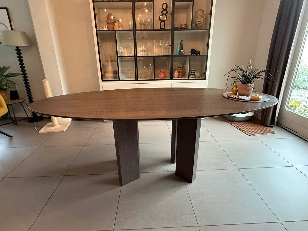 Prachtige Enzo Luca eettafel DEX, Ophalen, Gebruikt, Design meubelen, Eikenhout