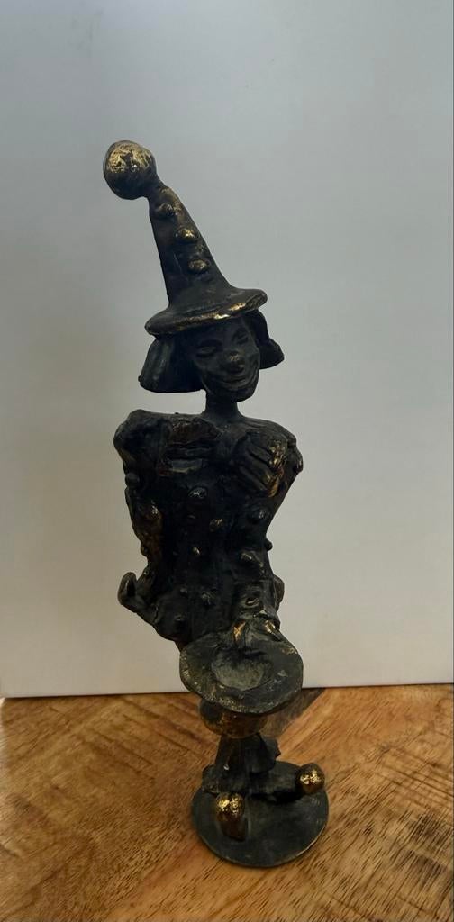 Bronzen beeldje 'Heksje met puntmuts', Overige onderwerpen, Minder dan 20 cm, Ophalen of Verzenden, Beeld