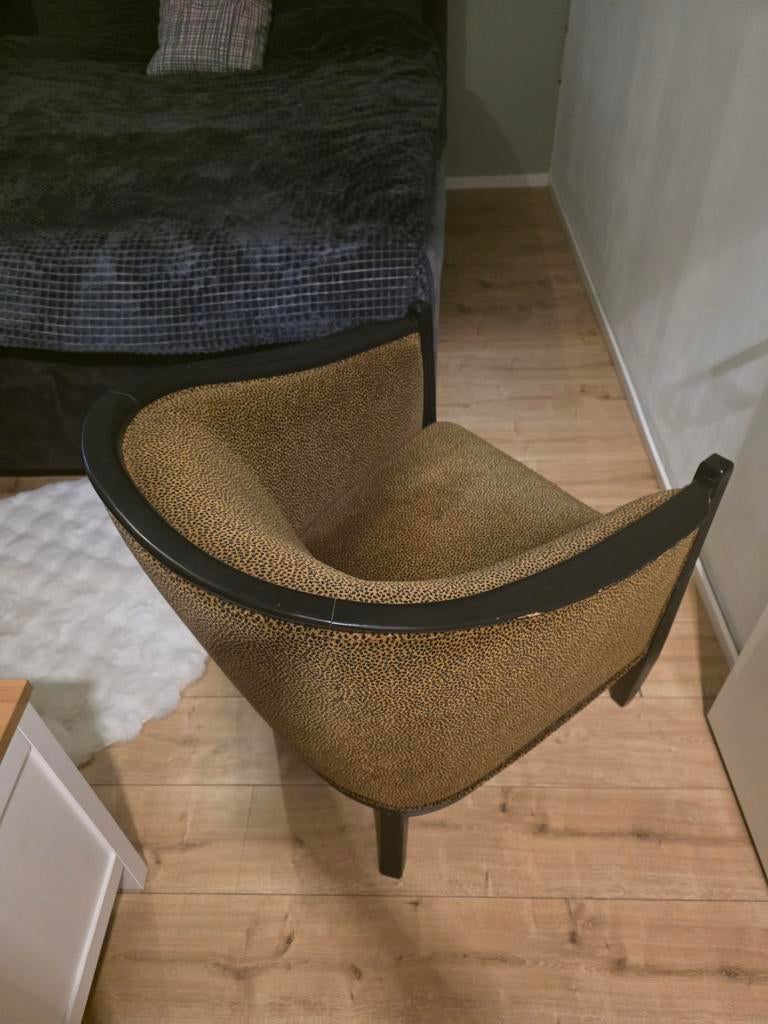 2 sjieke fauteuils met panterprint, nieuwstaat, Huis en Inrichting, Fauteuils, Ophalen of Verzenden